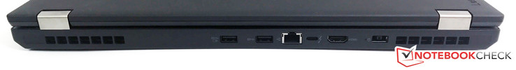 trasera: 2x USB 3.0 (1x Always-on), Gigabit Ethernet, USB 3.1 Type-C (Gen. 2)/Thunderbolt 3, HDMI 1.4b, encendido