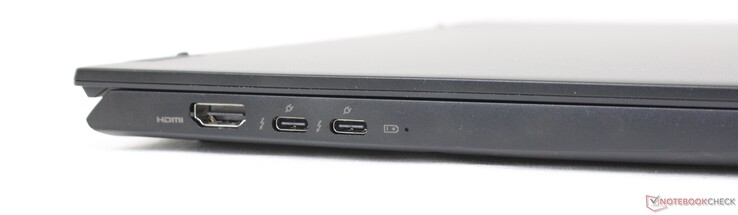 Izquierda: HDMI 2.1, 2x USB-C con Thunderbolt 4 + DisplayPort + Power Delivery