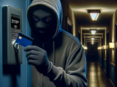 Los delincuentes pueden abrir todas las puertas protegidas con RFID Saflok de una propiedad utilizando una sola tarjeta para crear una tarjeta maestra. (Fuente: AI Image Dall-E 3)