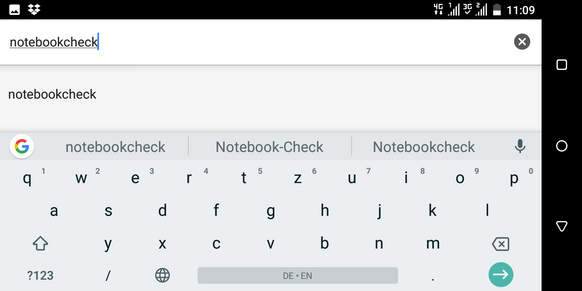 El teclado en pantalla del HTC Desire 12 en modo horizontal