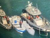El narco dron marítimo dirigido por Starlink frente a las costas del Caribe. (Fuente de la imagen: Armada de Colombia)