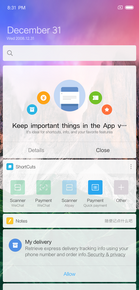 Xiaomi Mi 8 Explorer Edition - interfaz de usuario basada en tarjeta