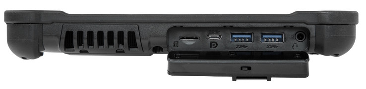 Izquierda: Lector MicroSD, USB Tipo C + mini-DisplayPort, 2x USB 3.0 Tipo A