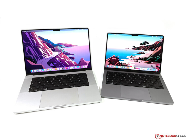 MacBook Pro 16 2021 (izquierda) frente a MacBook Pro 14 2021 (derecha)