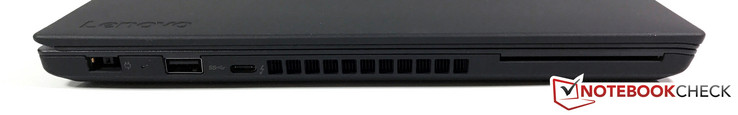izquierda: energía, USB 3.0, USB-C Gen2/Thunderbolt 3, lector SmartCard