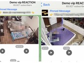 Las capturas de pantalla del grupo de Telegram muestran imágenes de cámaras de dormitorios en venta
