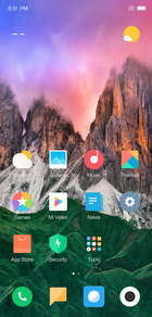 Xiaomi Mi 8 Explorer Edition - pantalla de inicio predeterminada