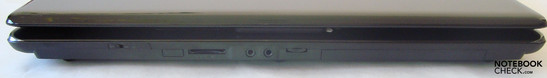 Interruptor WLAN, lector de tarjetas 5-en-1, puertos de audio, control de volumen