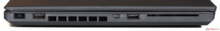 Left: Power, USB 3.0, vent, mini-DisplayPort, USB 3.0, Smartcard