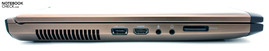 Izquierda: eSATA/USB 2.0, HDMI, audio, lector de tarjetas