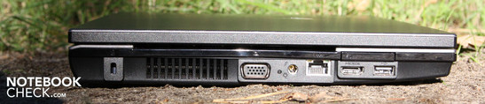 Lado Izquierdo: Kensington, VGA, AC, Ethernet, HDMI, USB 2.0, ExpressCard34