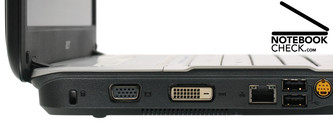 Izquierda: Cierre Kensington, VGA, DVI, LAN, 2x USB...