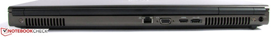 Trasera: LAN, VGA, USB/eSata combo, HDMI, toma de corriente