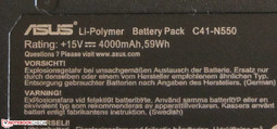 La batería cuenta con una capacidad de 59 Wh.
