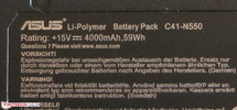 La batería tiene una capacidad de 59 Wh (foto: N550JV-CN201H GT 750M).