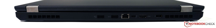 Trasera: 2x USB 3.0 (1x Always-On), Gigabit-Ethernet, USB 3.1 Type-C (Gen. 2)/Thunderbolt 3, HDMI 1.4, corriente