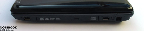 Derecha: USB 2.0, Blu-Ray LW, USB, Modem