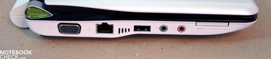 Izquierda: VGA, LAN, USB, puertos de audio, multilector de tarjetas