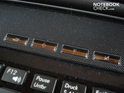 Cuatro hotkeys útiles arriba del teclado, entre otras para inhabilitar el touchpad