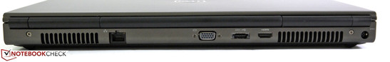 Trasera: LAN, VGA, combo eSATA/USB 2.0, HDMI, toma de corriente