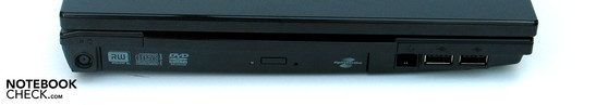 Izquierda: USB, HDMI, VGA, ExpressCard, LAN, Cierre Kensington