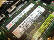 Los dos módulos de memoria principal (2 x 2 GByte DDR2-800, máximo posible 4 GByte)