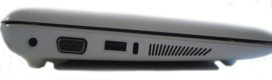 Lateral Izquierdo: Corriente, VGA, USB 2.0, Cierre Kensington
