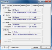 Informacion del Sistema CPUZ Cache