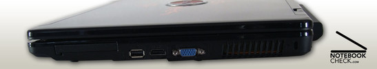 Lado derecho: ExpressCart/54, USB 2.0, Ventilador, Firewire