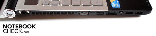 Izquierda: Gigabit LAN, VGA, HDMI, eSATA/USB 2.0, FireWire, 2x USB 2.0