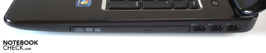 Lado Posterior: Drive óptico, dos USB 3.0s, USB 2.00