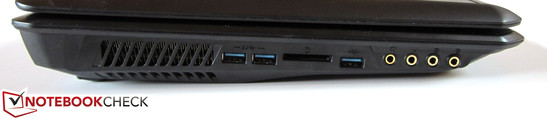 Izquierda: 2 USB 3.0, lector de tarjetas, USB 3.0, 4 jacks de audio