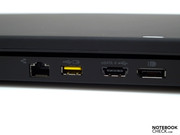 LAN, USB abastecido, USB-eSATA combinados, y Puerto de Pantalla digital