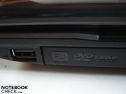 USB 2.0 y quemador de DVD en el lado derecho
