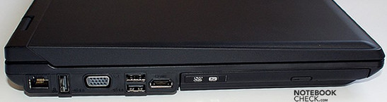 Lado Izquierdo: LAN, USB, VGA, 2x USB, HDMI, drive óptico