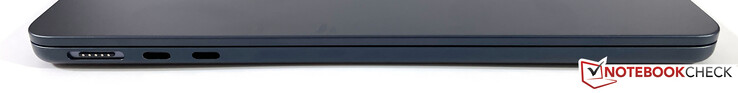 Lado izquierdo: MagSafe, 2x USB-C 4.0 (Thunderbolt 3, 40 Gbps, Power Delivery, modo DisplayPort-Alt)