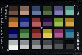 ColorChecker: La mitad inferior de cada área de color muestra el color de referencia.