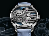 El Armin Strom Gravity Equal Force Ultimate Sapphire Blue (en la imagen) tiene una caja de acero inoxidable de 41 mm que alberga una placa de zafiro transparente en la esfera. (Fuente de la imagen: Armin Strom)