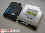 Dos accesorios E-Modular (batería de 3 celdas y grabador de DVD) juntos