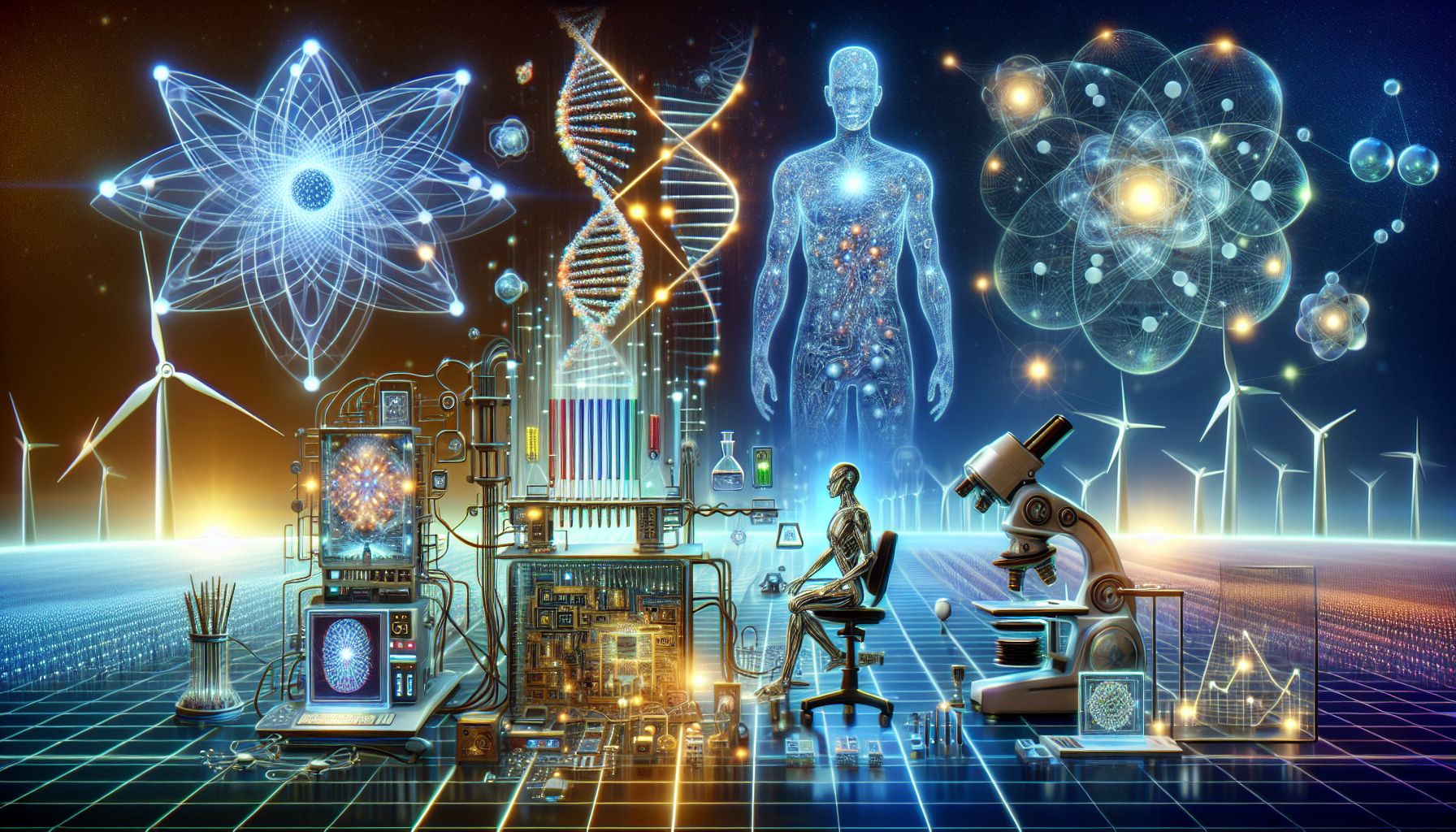 La IA, la ingeniería genética, la informática cuántica, las energías limpias y la robótica humanoide auguran un futuro brillante. (Fuente de la imagen: ChatGPT)