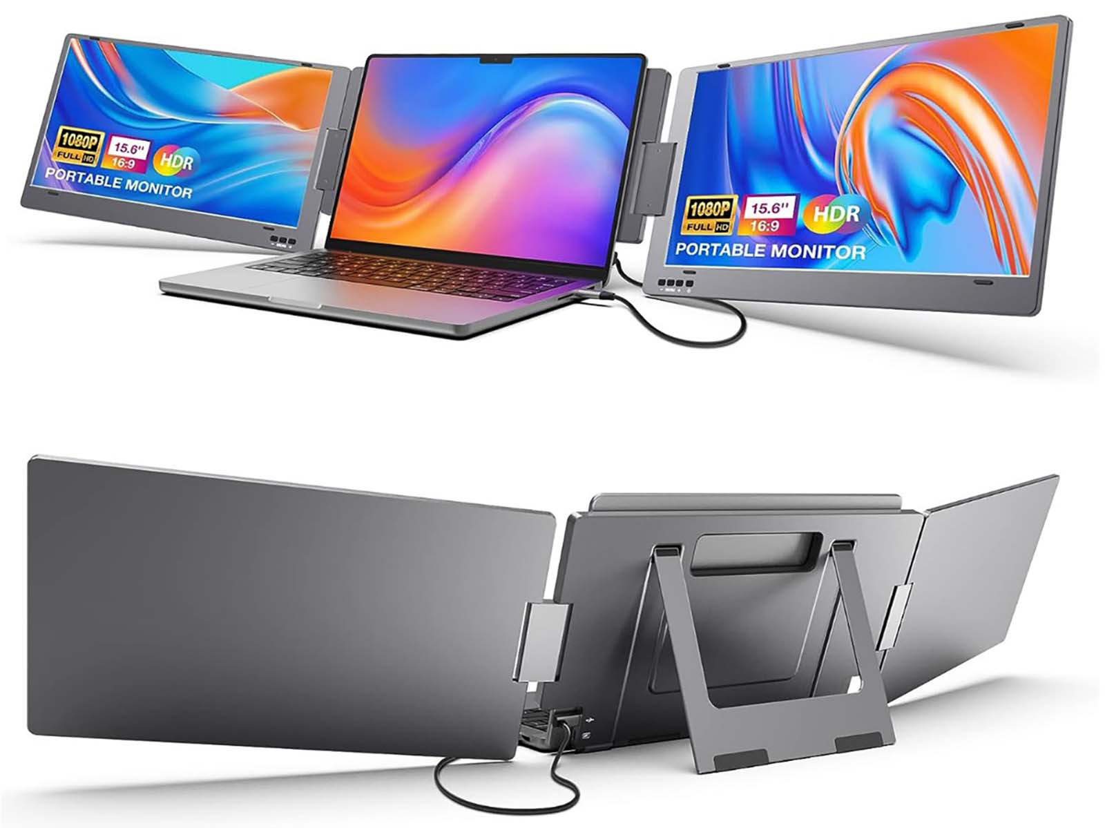 Reseña del monitor dual KYY X90A: La ampliación de sobremesa portátil para  portátiles y tabletas que incorpora dos pantallas -   Analisis
