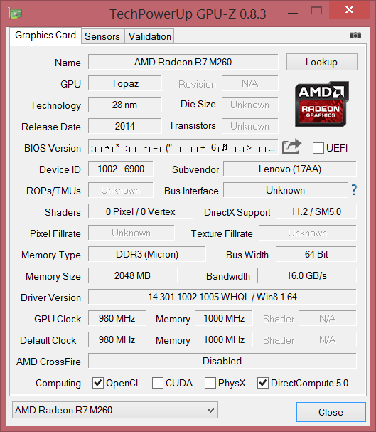 Radeon r7 m260