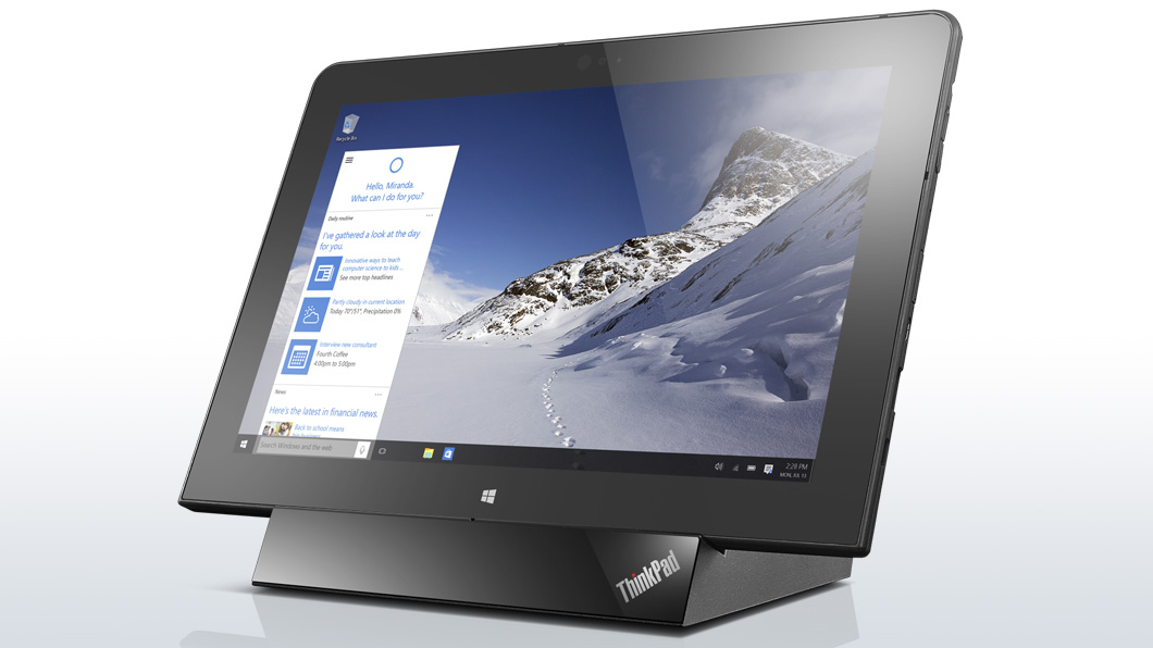 Compra el tablet ThinkPad 10 de 10 pulgadas Full HD con Windows 10.  Procesador Atom a 1,6GHz, 4GB de memoria y 128GB de disco duro. Hasta 10  horas de autonomía.