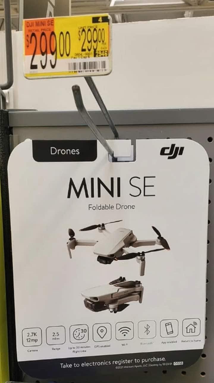 Una tarjeta de venta de un DJI Mini SE podría haberse almacenado por accidente. (Fuente: @GAtamer vía Twitter)