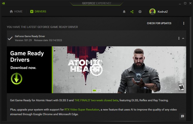Nvidia GeForce Game Ready Driver 531.29 llega sin cambios visibles