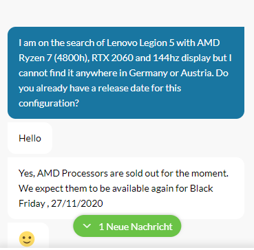 Lenovo Legion 5 con AMD Ryzen 7 4800H estará disponible en Alemania a tiempo para el Viernes Negro. (Fuente: /u/herrodisismrping en Reddit)