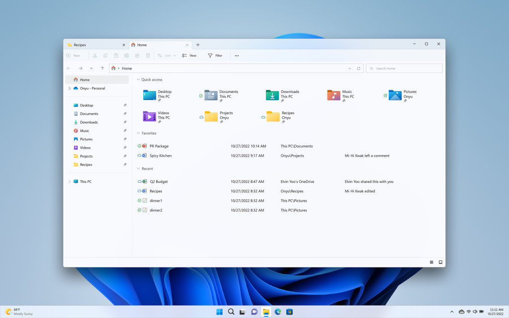 Mejoras en el Explorador de archivos de Windows 11