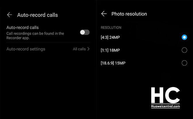 Las dos características como estaban en EMUI 10.0. (Fuente de la imagen: Huawei Central)