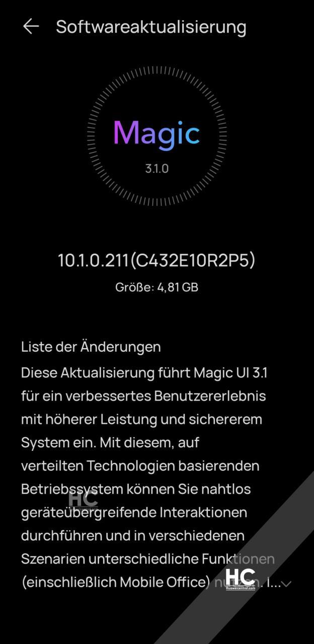 10.1.0.211 ha llegado para la Vista de Honor 20 en Europa. (Fuente de la imagen: Huawei Central)