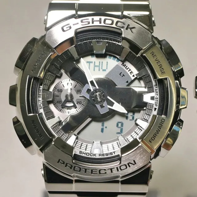 Casio G-Shock GM110-1A | Orologio Uomo Analogico-Digitale | Lunetta In Acciaio E Cinturino In Resina